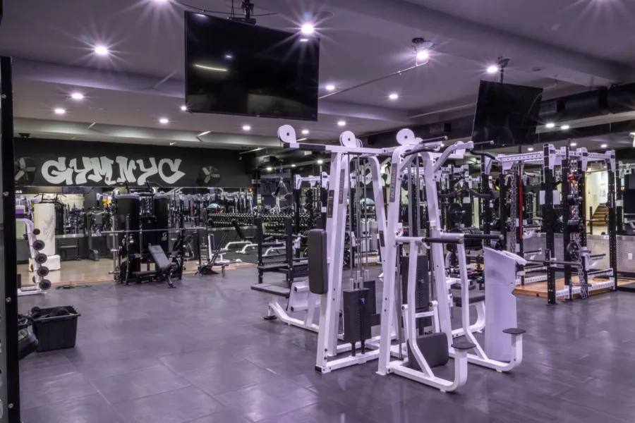 Free-weight floor at Gym NYC Mulberry